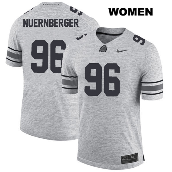 Ohio State Buckeyes Women's Sean Nuernberger #96 Gray Authentic Nike College NCAA Stitched Football Jersey YB19T68WK